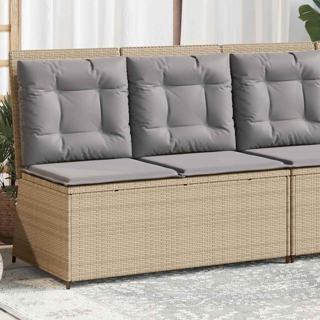 Nagibna vrtna sofa s jastucima od poliratana