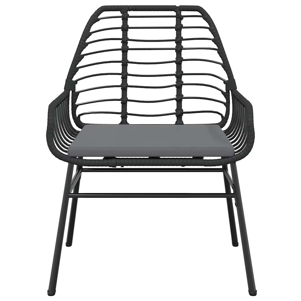 Vrtne stolice s jastucima 2 kom od poliratana crne
