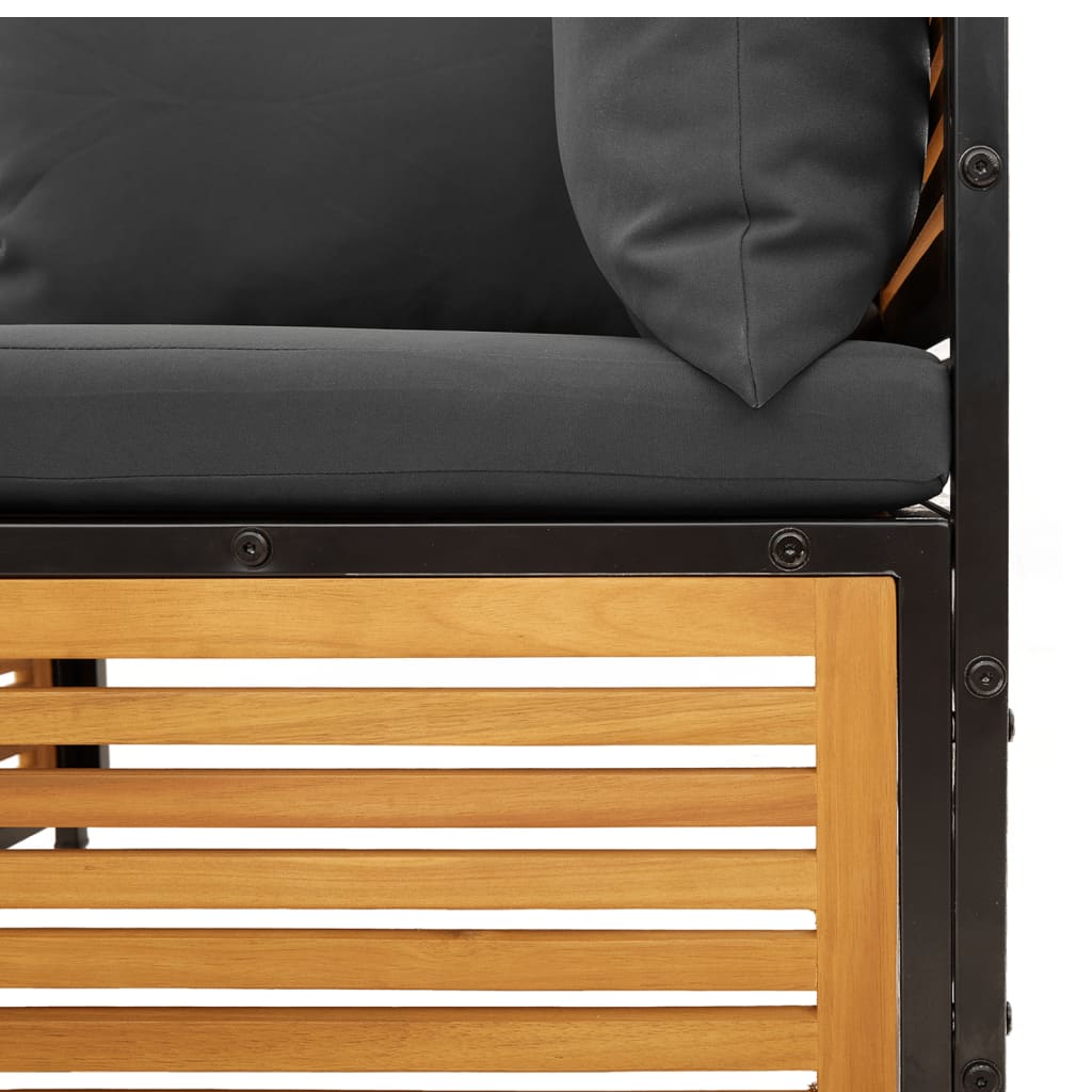 Kutna vrtna sofa s jastucima od masivnog drva bagrema