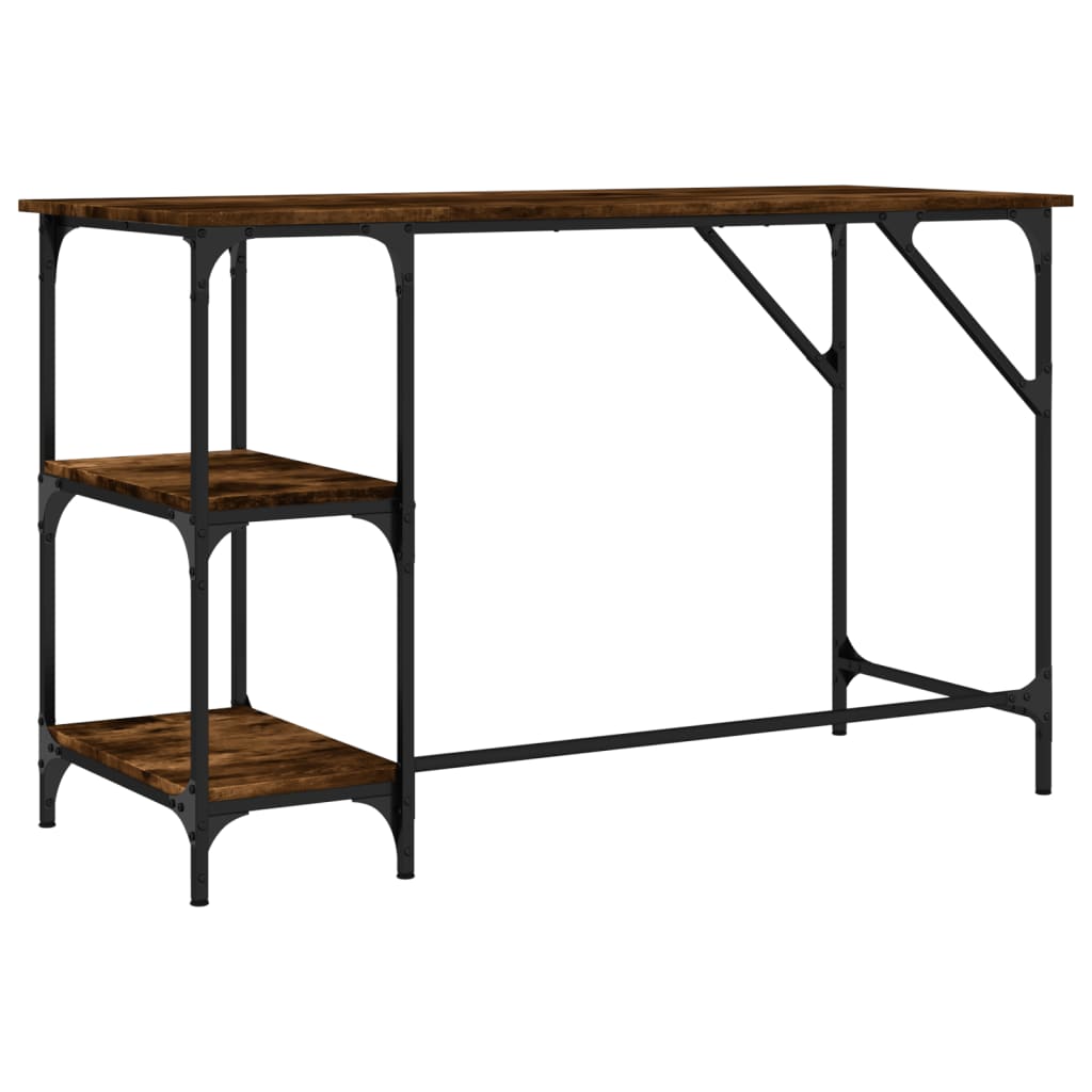 Radni stol boja hrasta 120x50x75 cm metal i konstruirano drvo
