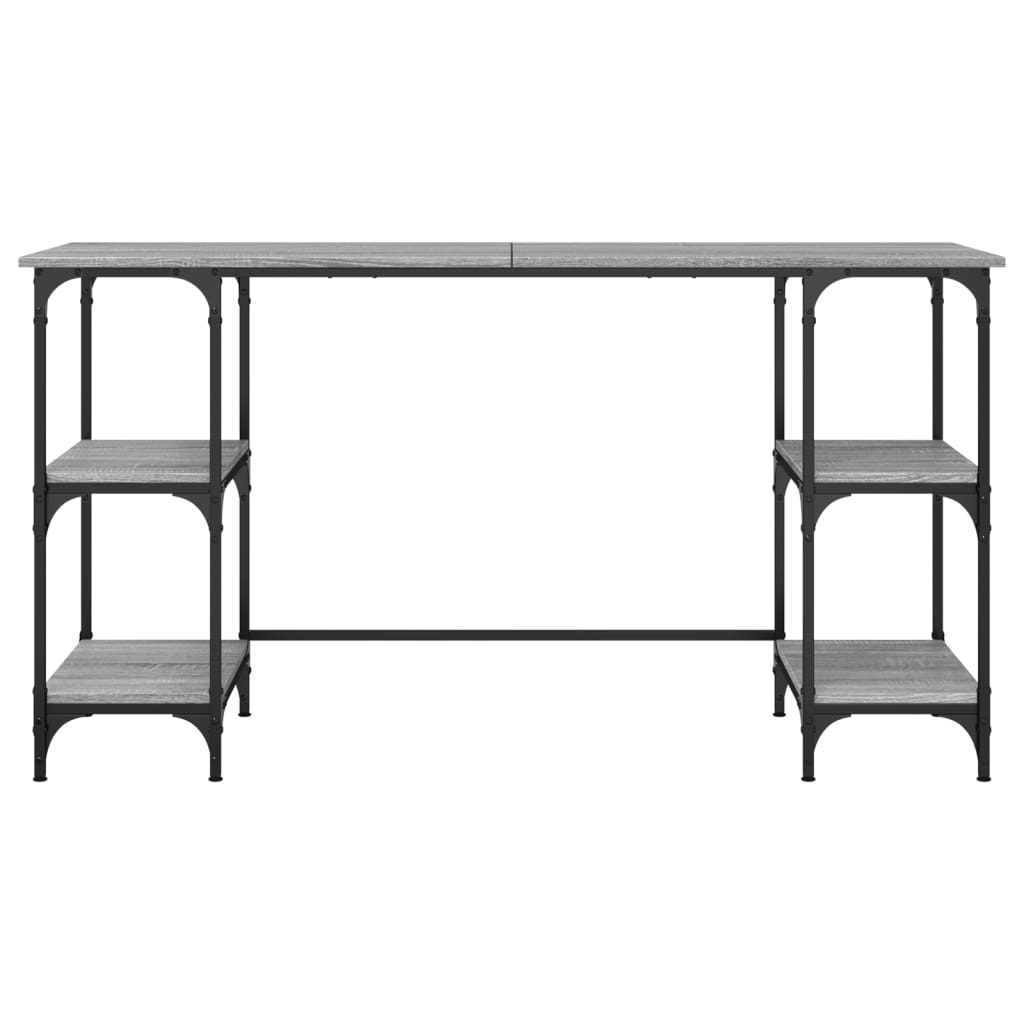 Radni stol boja hrasta 140x50x75 cm metal i konstruirano drvo