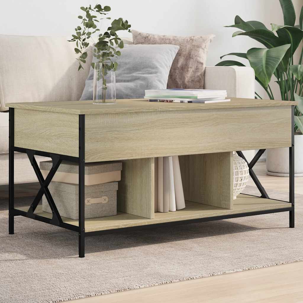Stolić za kavu boja hrasta sonome 100x55x50 cm od drva i metala
