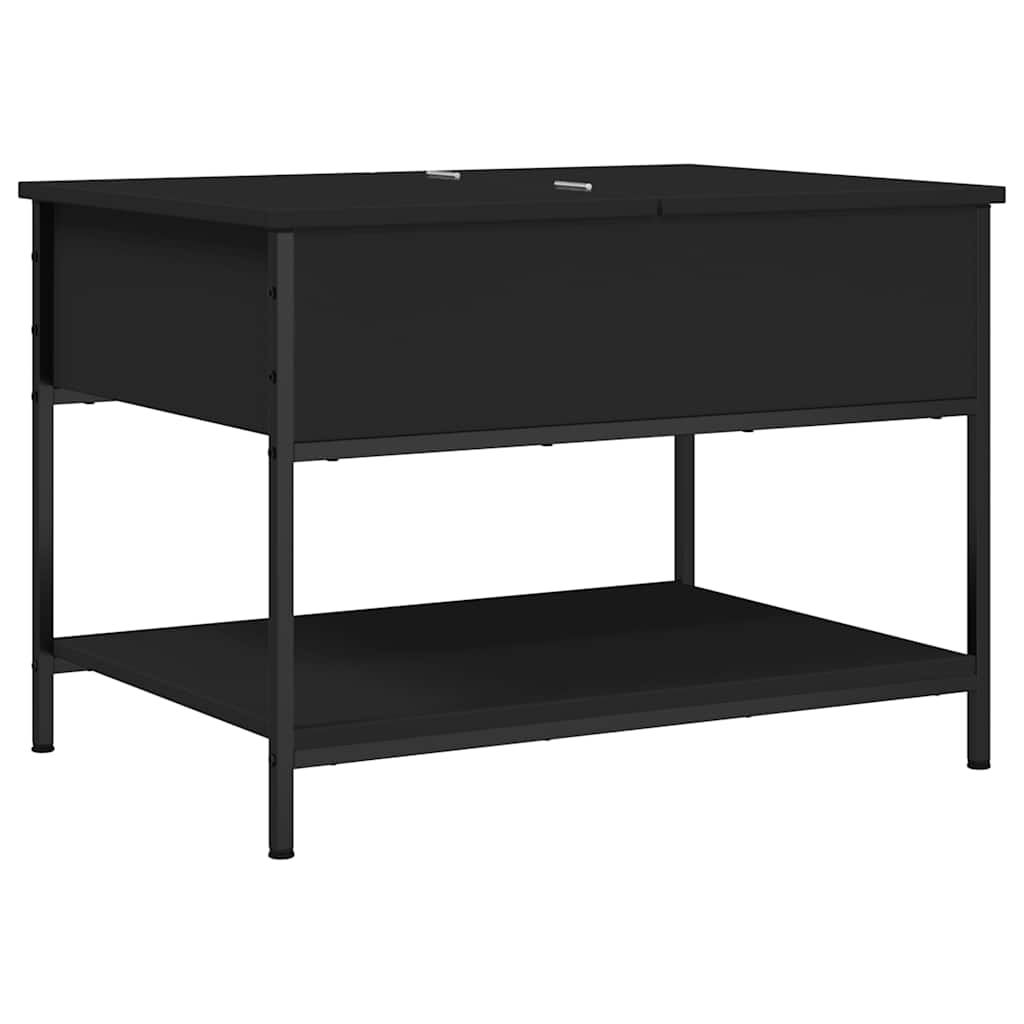 Stolić za kavu crni 70 x 50 x 50 cm konstruirano drvo i metal