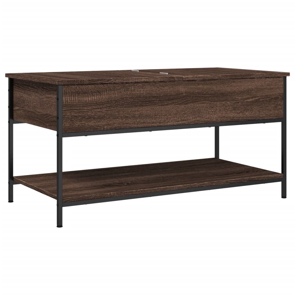 Stolić za kavu smeđa boja hrasta 100x50x50 cm od drva i metala