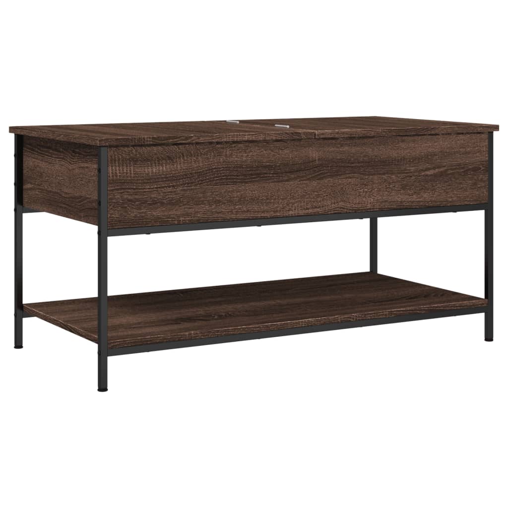 Stolić za kavu smeđa boja hrasta 100x50x50 cm od drva i metala