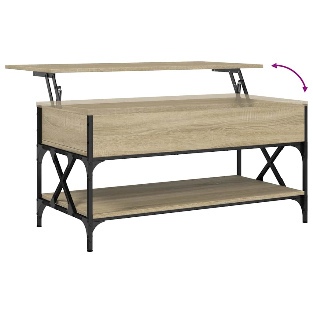 Stolić za kavu boja hrasta sonome 100x50x50 cm od drva i metala