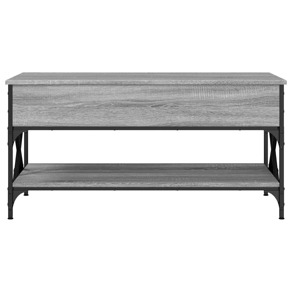 Stolić za kavu siva boja hrasta 100x50x50 cm od drva i metala