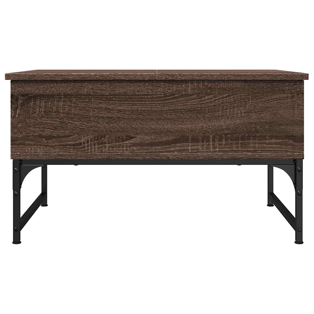 Stolić za kavu smeđa boja hrasta 70x50x40 cm od drva i metala
