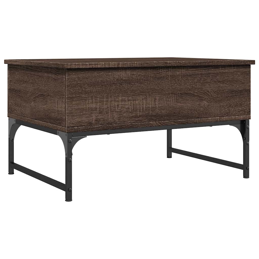 Stolić za kavu smeđa boja hrasta 70x50x40 cm od drva i metala