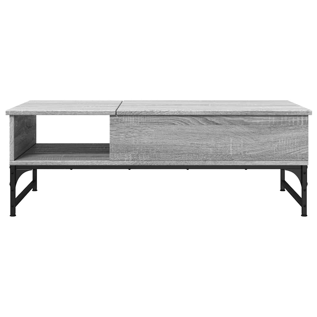 Stolić za kavu siva boja hrasta 100x50x35 cm od drva i metala