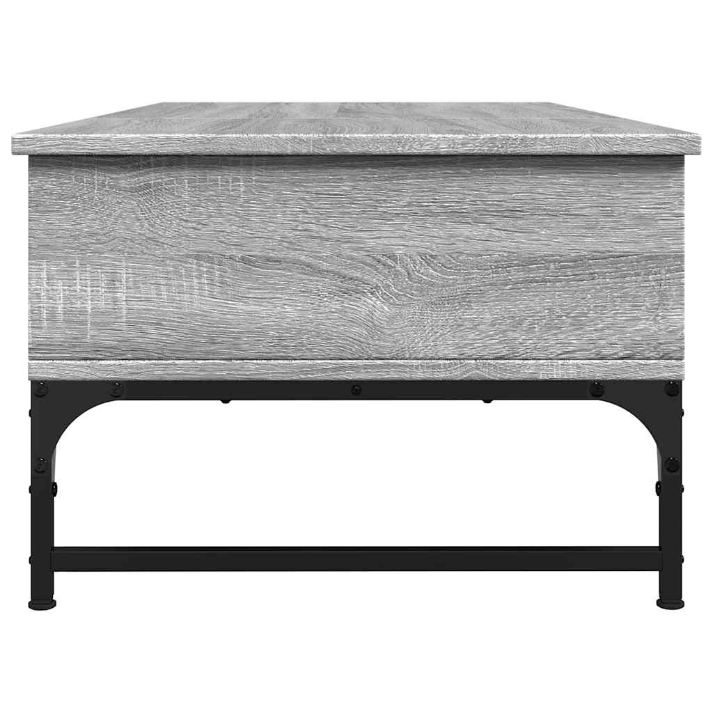 Stolić za kavu siva boja hrasta 100x50x35 cm od drva i metala
