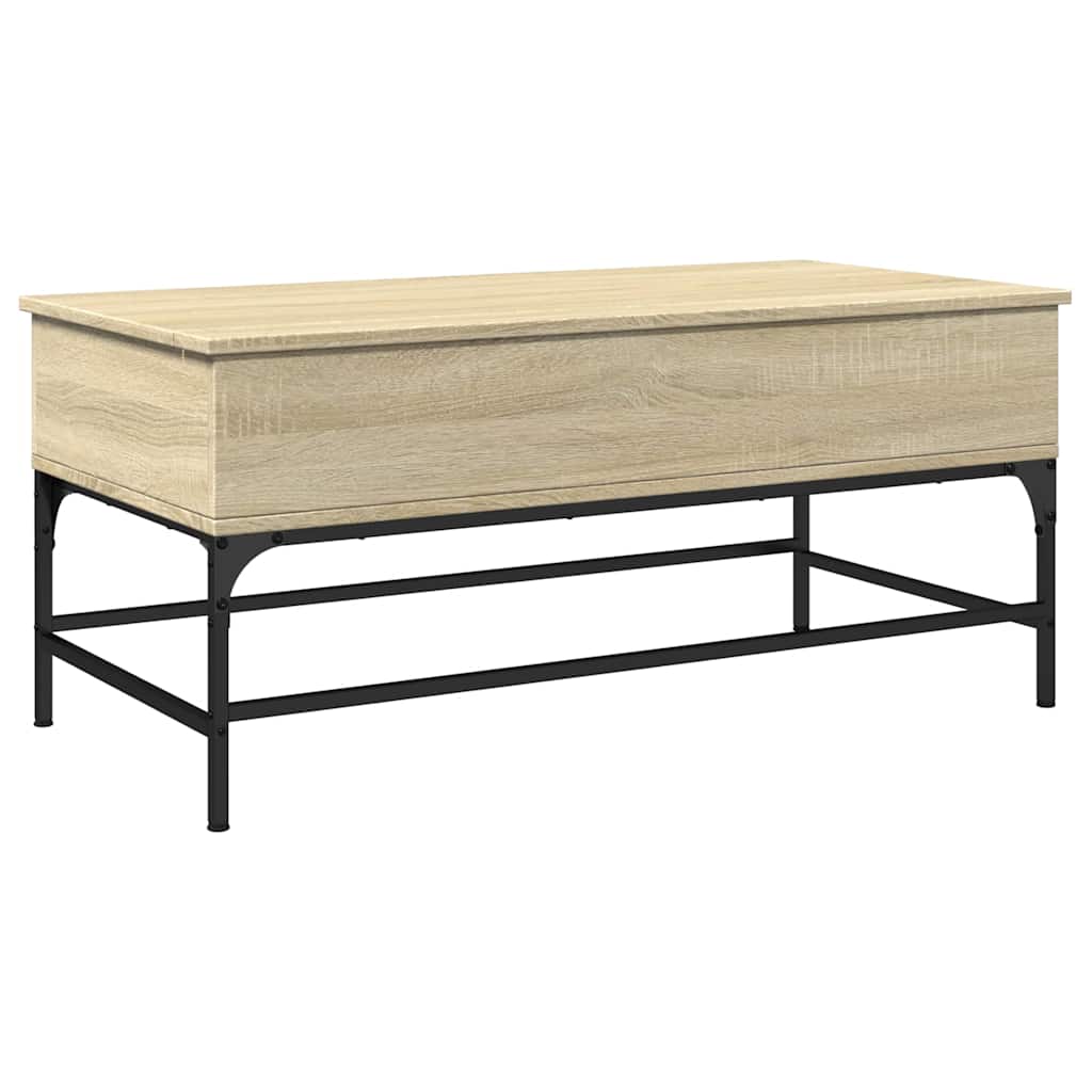 Stolić za kavu boja hrasta 100 x 50 x 45 cm od drva i metala