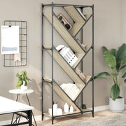 Regal za knjige boja hrasta 79 x 30 x 180 cm od drva i metala
