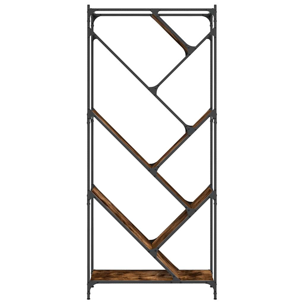 Regal za knjige smeđa boja hrasta 79x30x180 cm od drva i metala