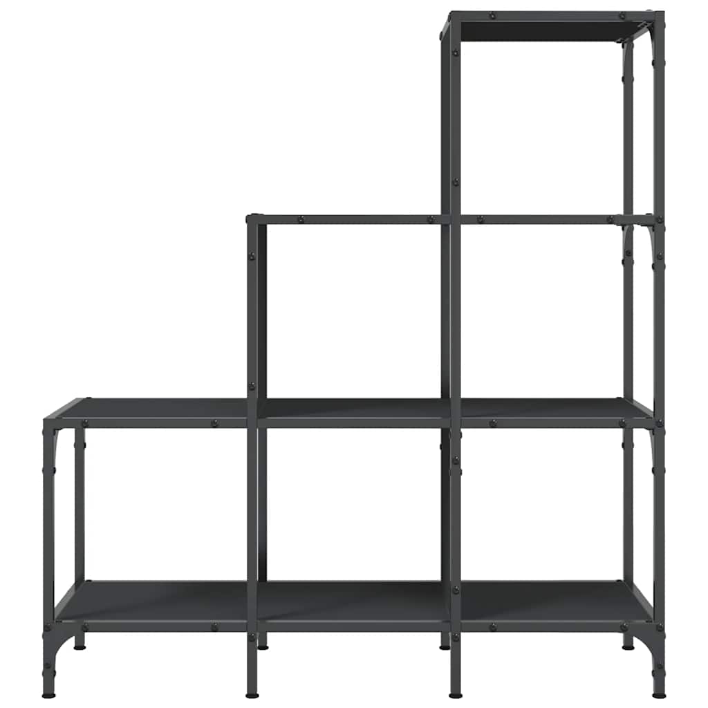 Regal za knjige crni 92 x 30 x 102 cm konstruirano drvo i metal