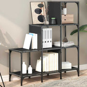 Regal za knjige crni 92 x 30 x 102 cm konstruirano drvo i metal