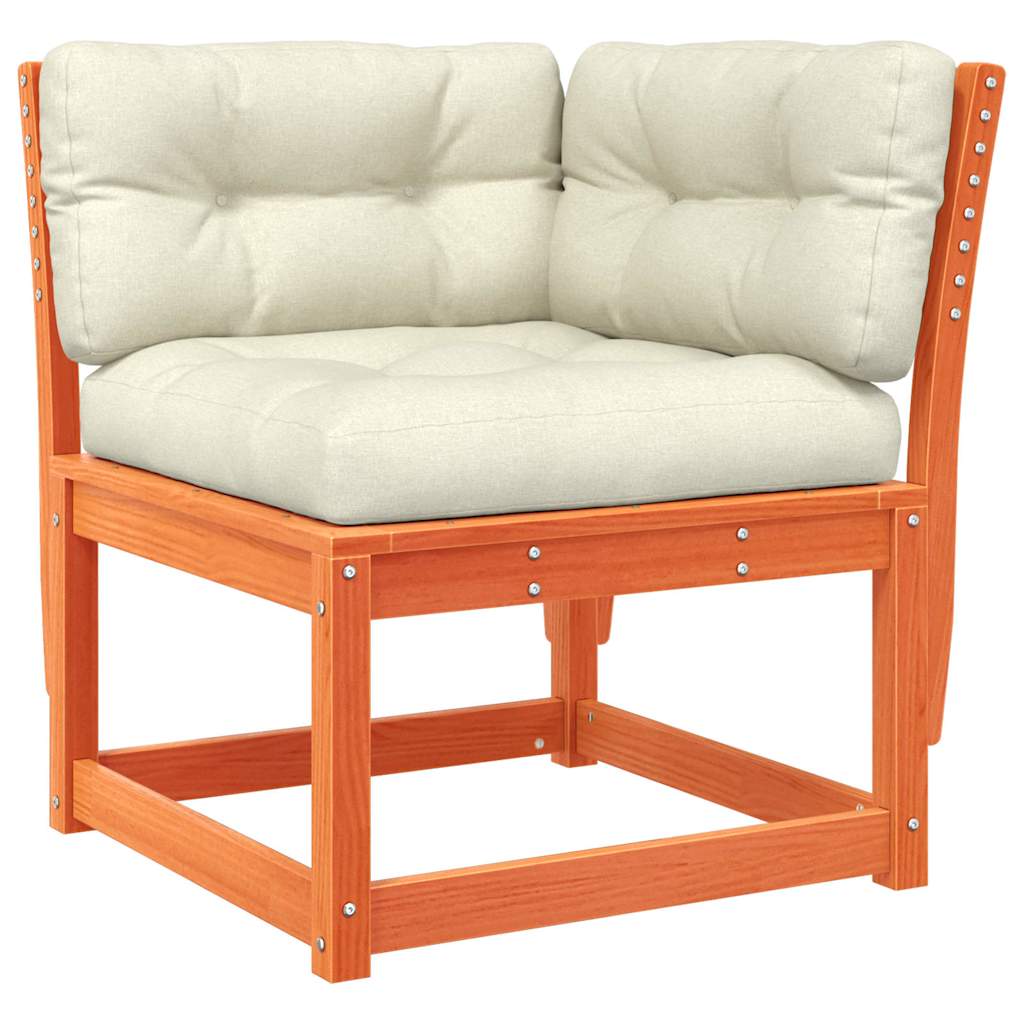 4-dijelna vrtna garnitura s jastucima voštano smeđa od borovine