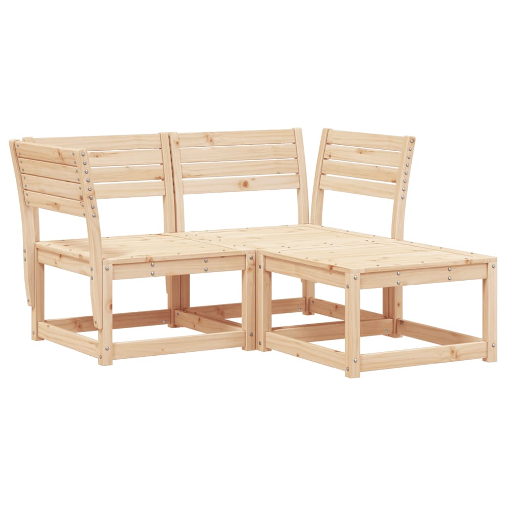 3-dijelni set vrtnih sofa od masivne borovine