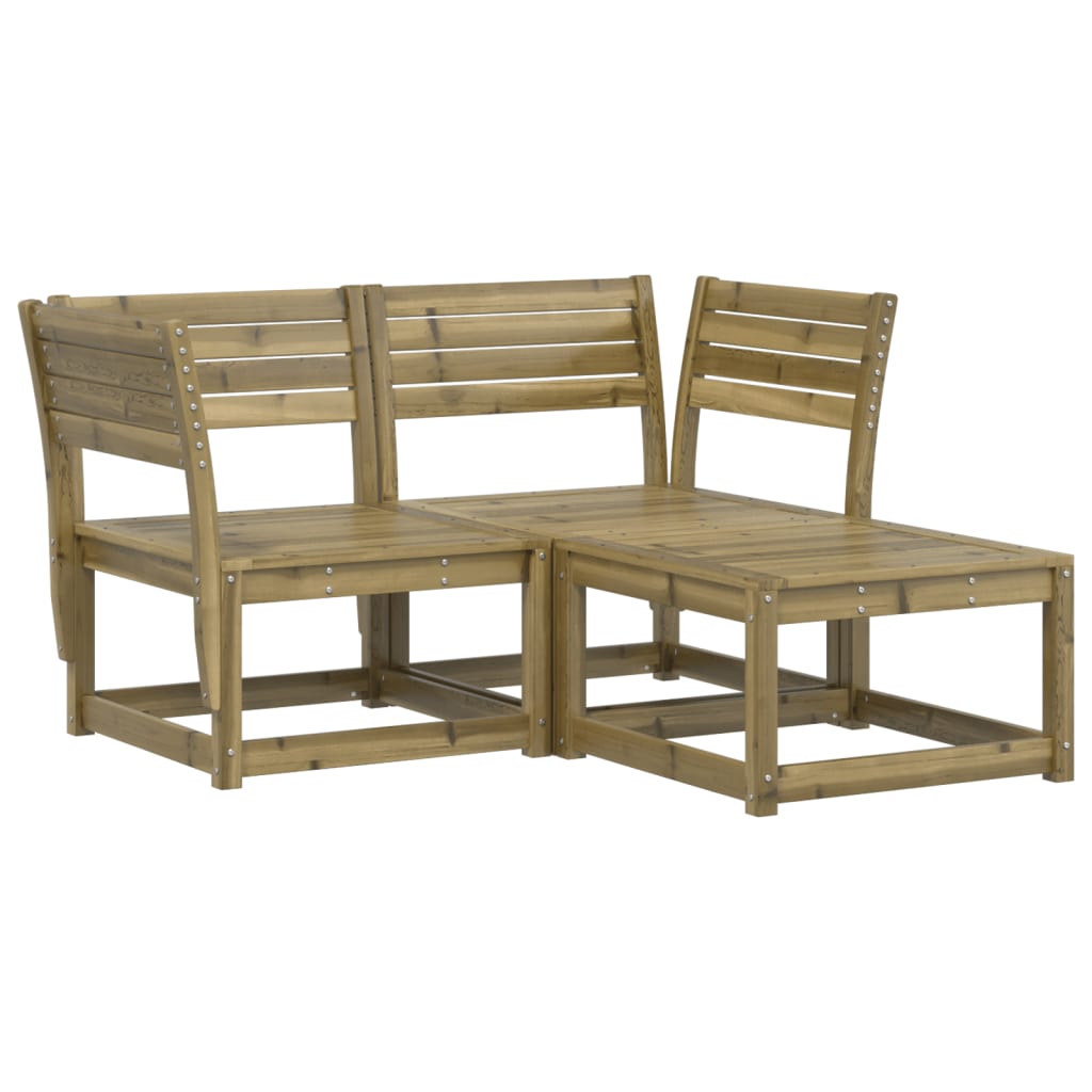 3-dijelni set vrtnih sofa od impregnirane borovine