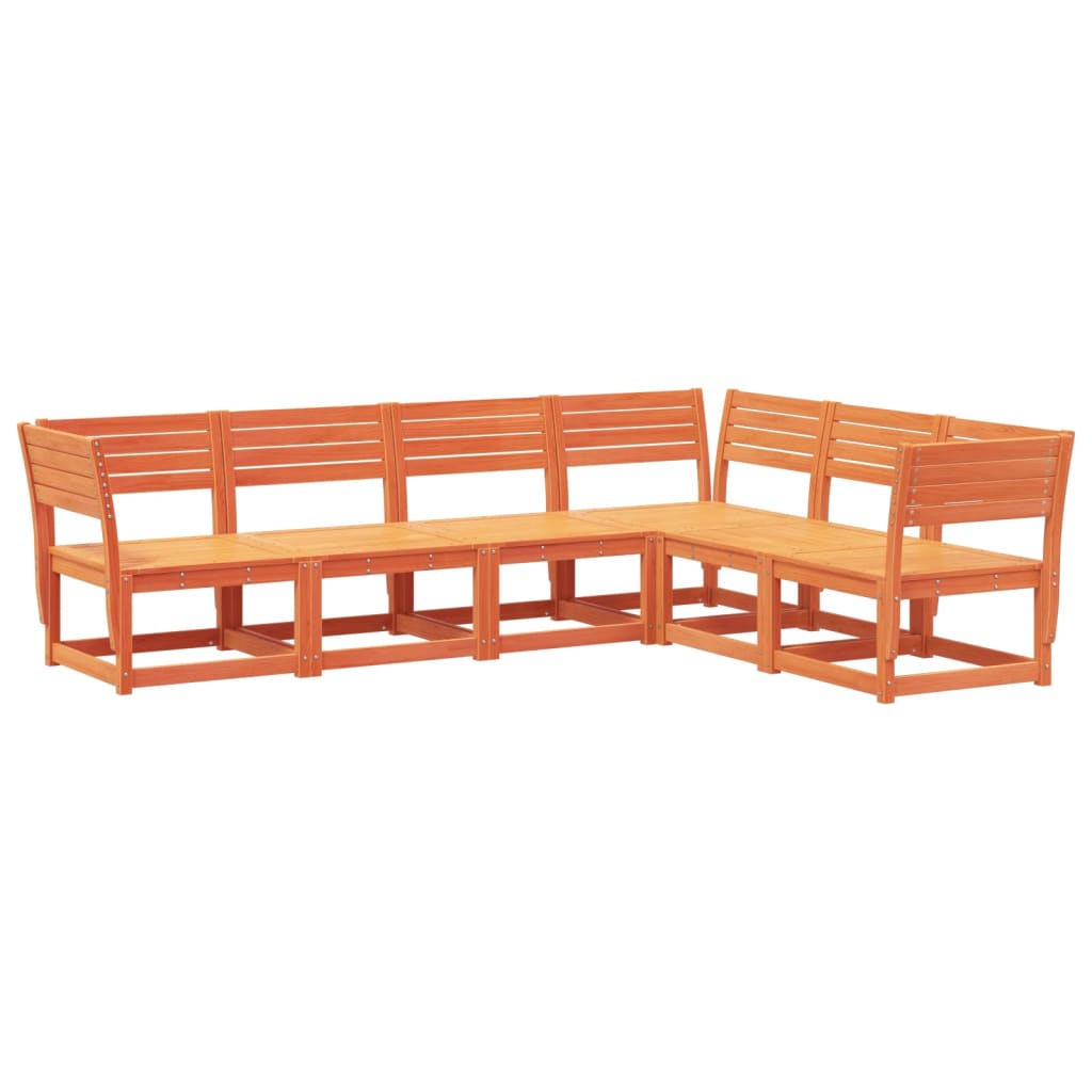 6-dijelni set vrtnih sofa voštano smeđi od masivne borovine