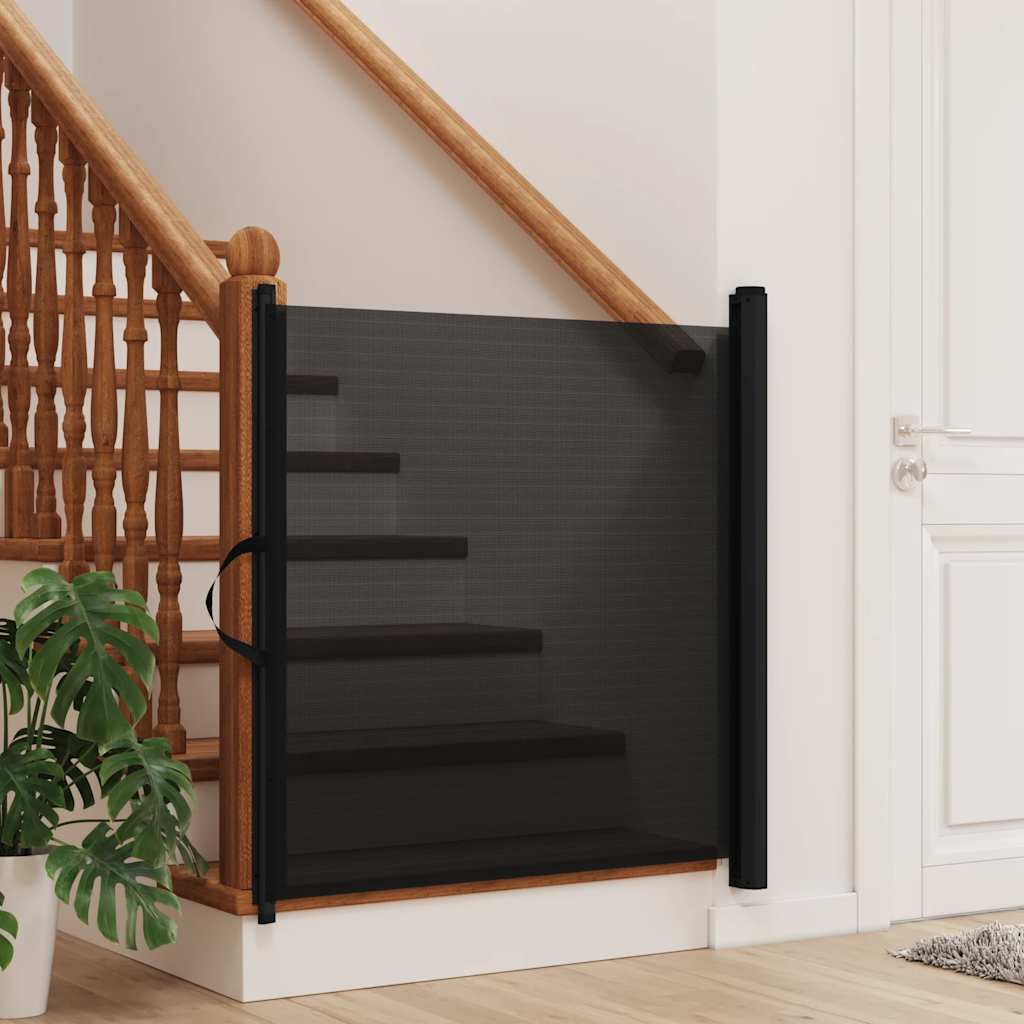 Uvlačiva vrata za kućne ljubimce crna 82,5 x 125 cm