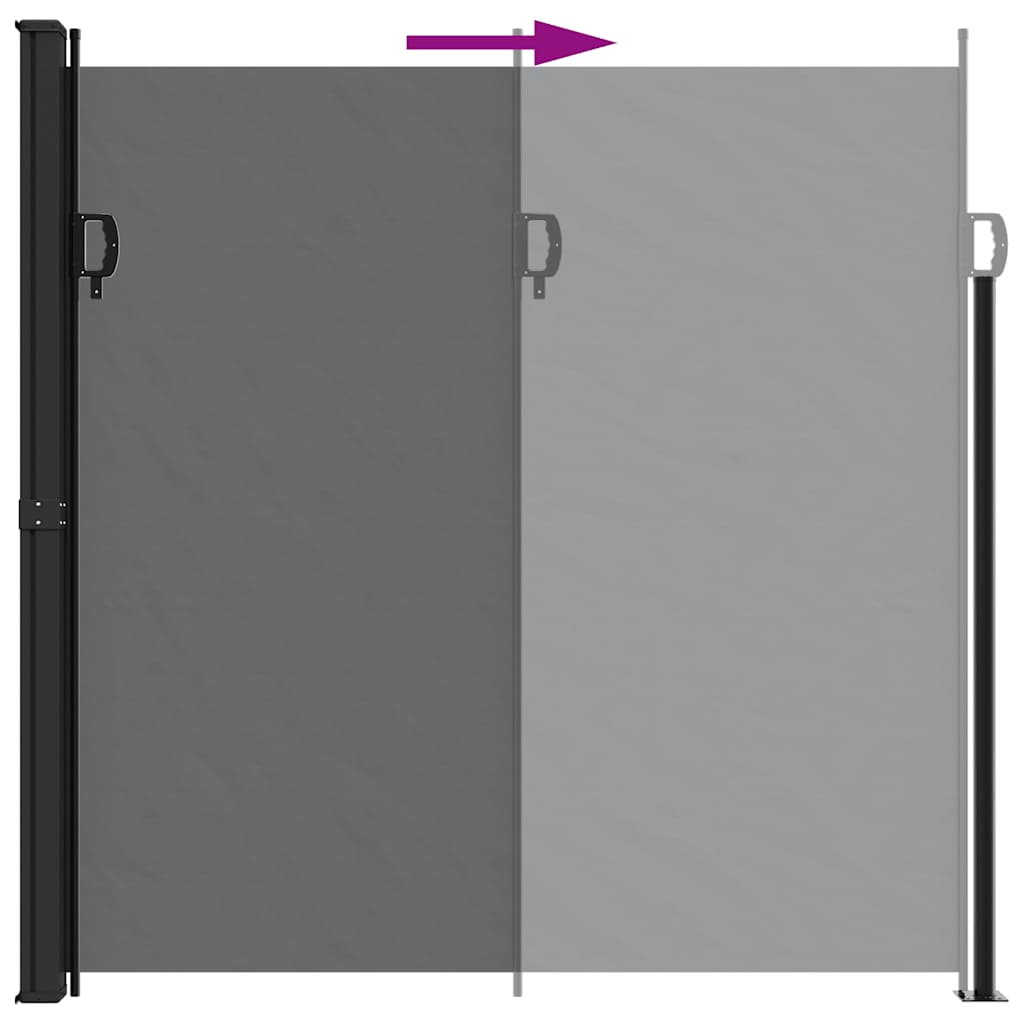 Bočna tenda na uvlačenje crna 200 x 500 cm