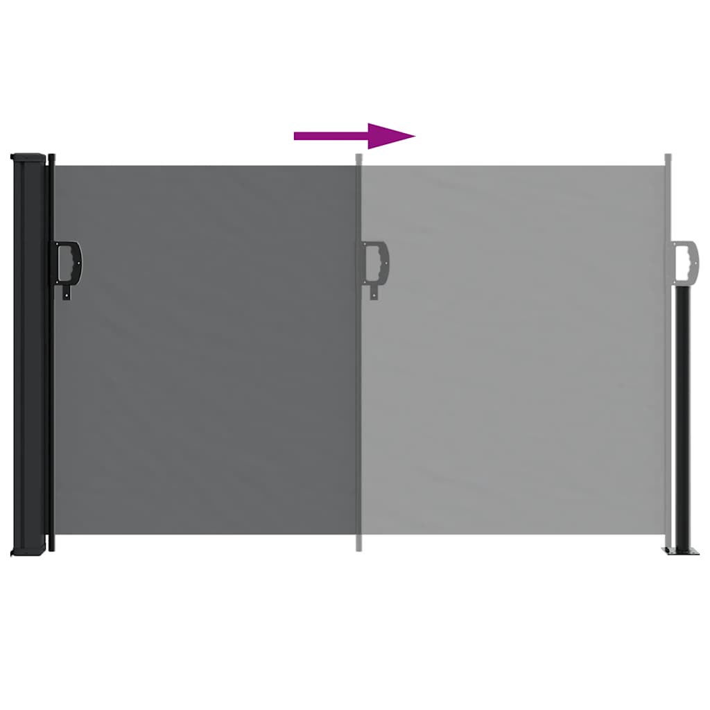 Uvlačiva bočna tenda 120 x 600 cm crna