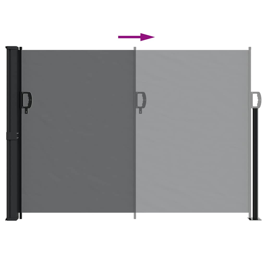Uvlačiva bočna tenda 140 x 600 cm crna