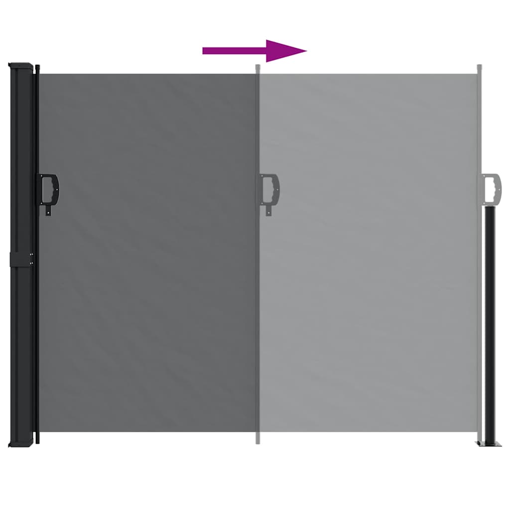 Uvlačiva bočna tenda 160 x 600 cm crna