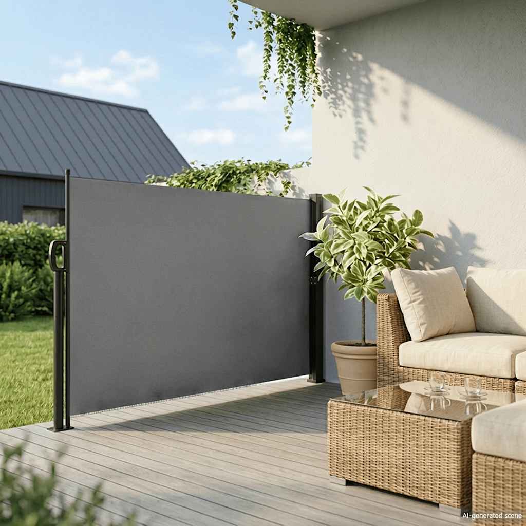 Bočna tenda na uvlačenje antracit 180 x 600 cm