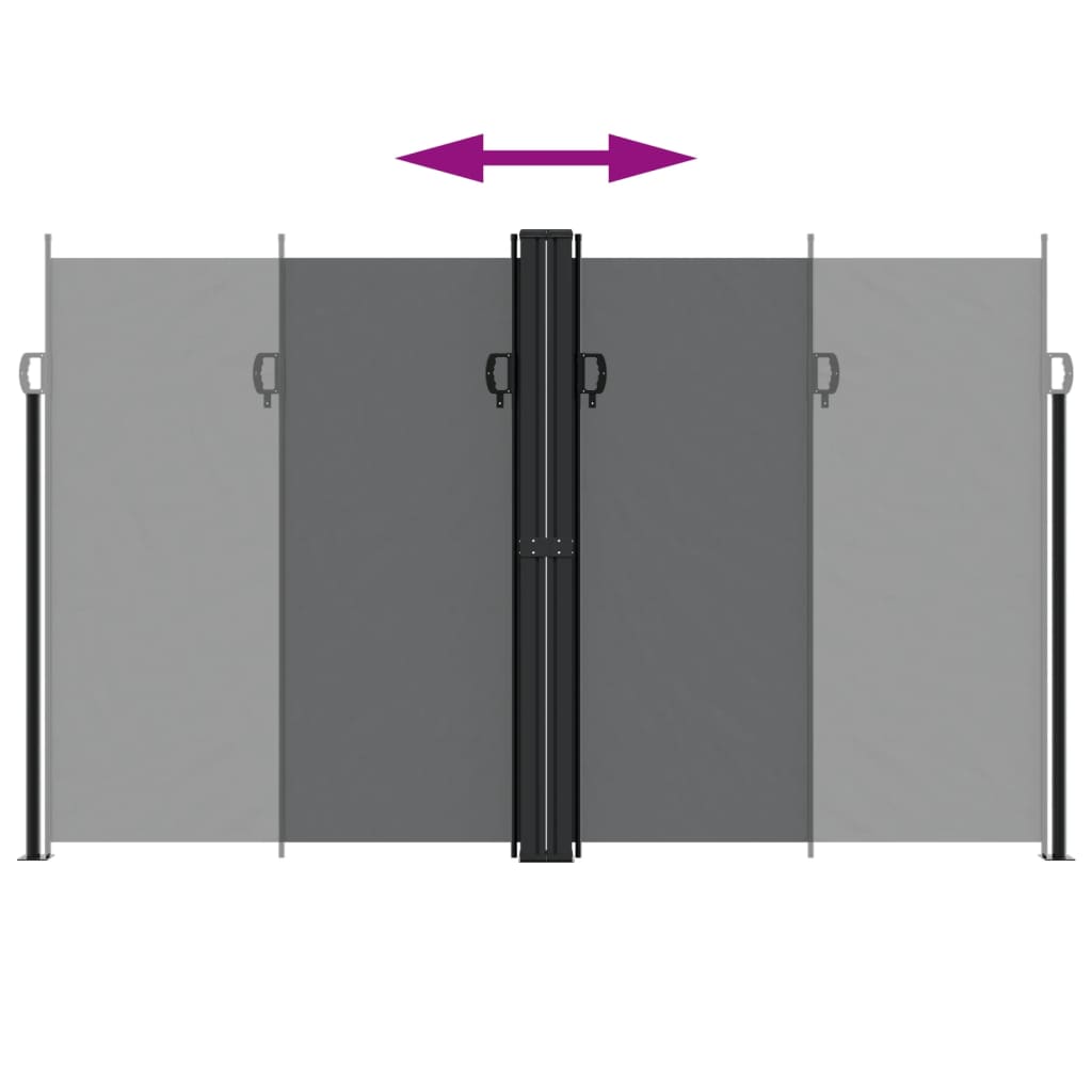 Bočna tenda na uvlačenje crna 200 x 600 cm