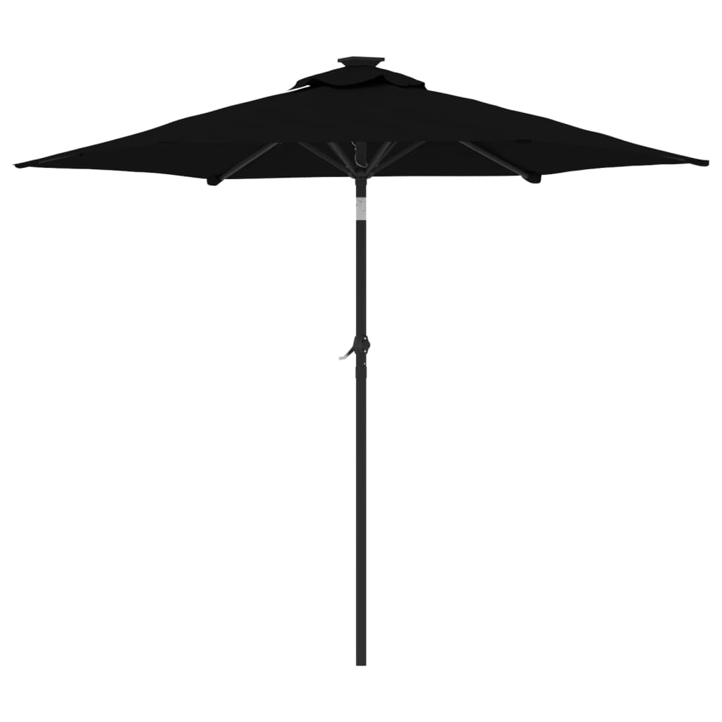 Vrtni suncobran s čeličnom šipkom crni 225 x 225 x 212 cm