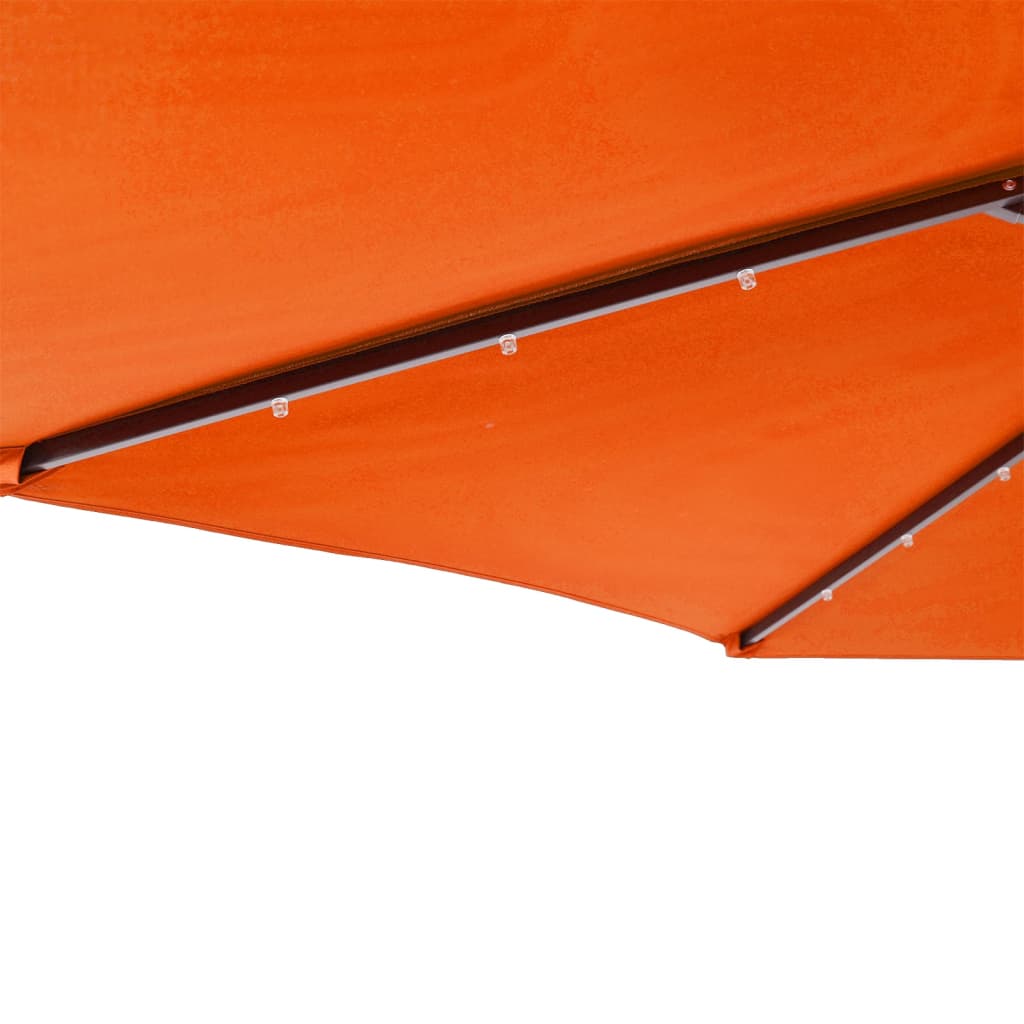 Vrtni suncobran s čeličnom šipkom LED terakota 225x225x212 cm