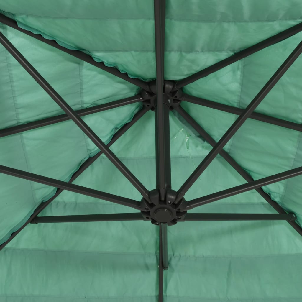 Vrtni suncobran s drvenim stupom zeleni 269x269x235 cm