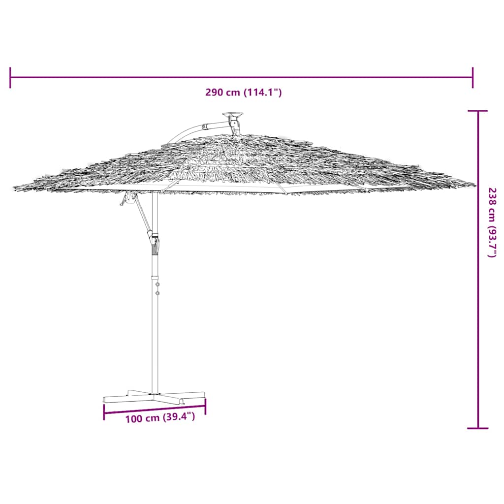 Vrtni suncobran s čeličnom šipkom plavi 290x290x238 cm
