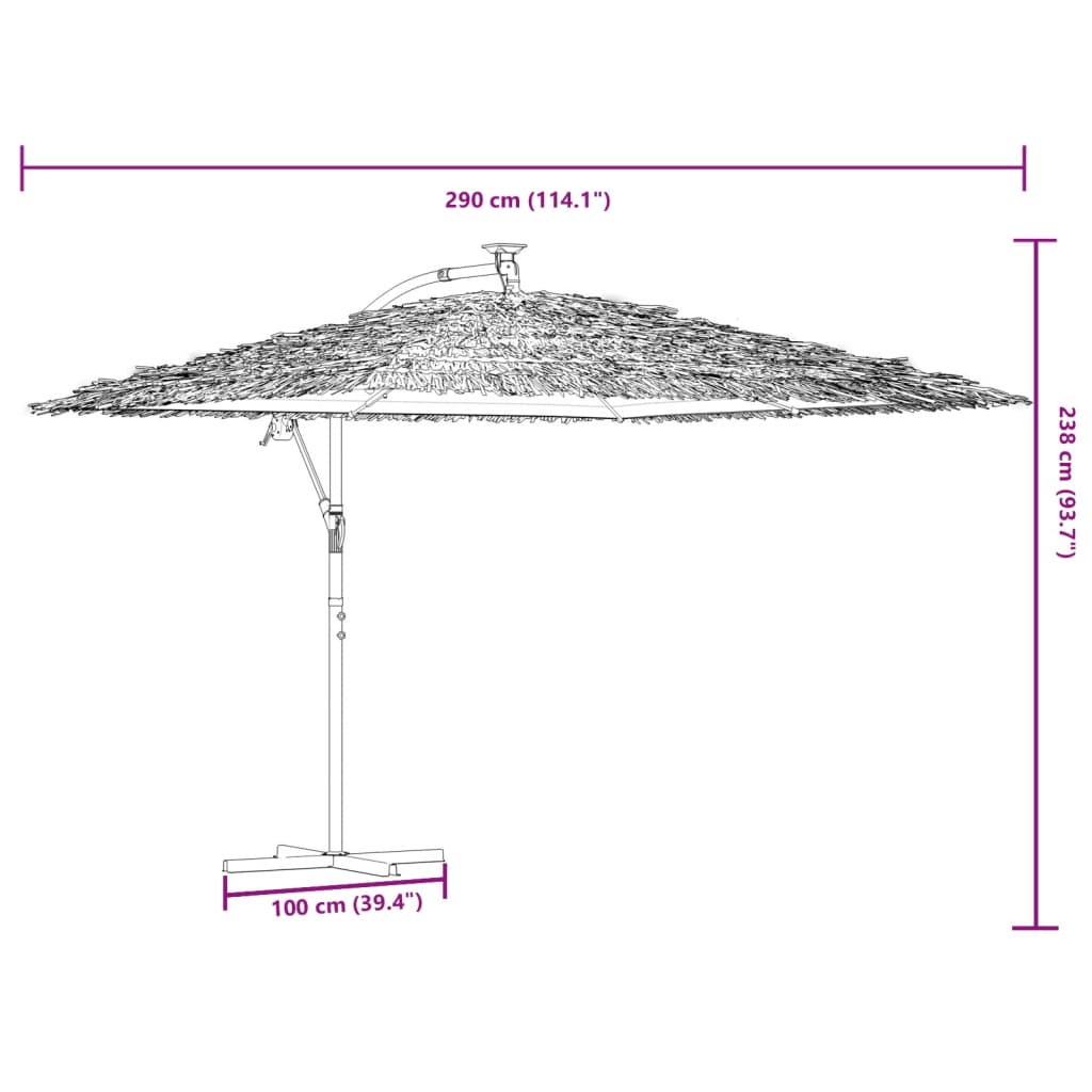 Vrtni suncobran s drvenim stupom zeleni 290x290x238 cm