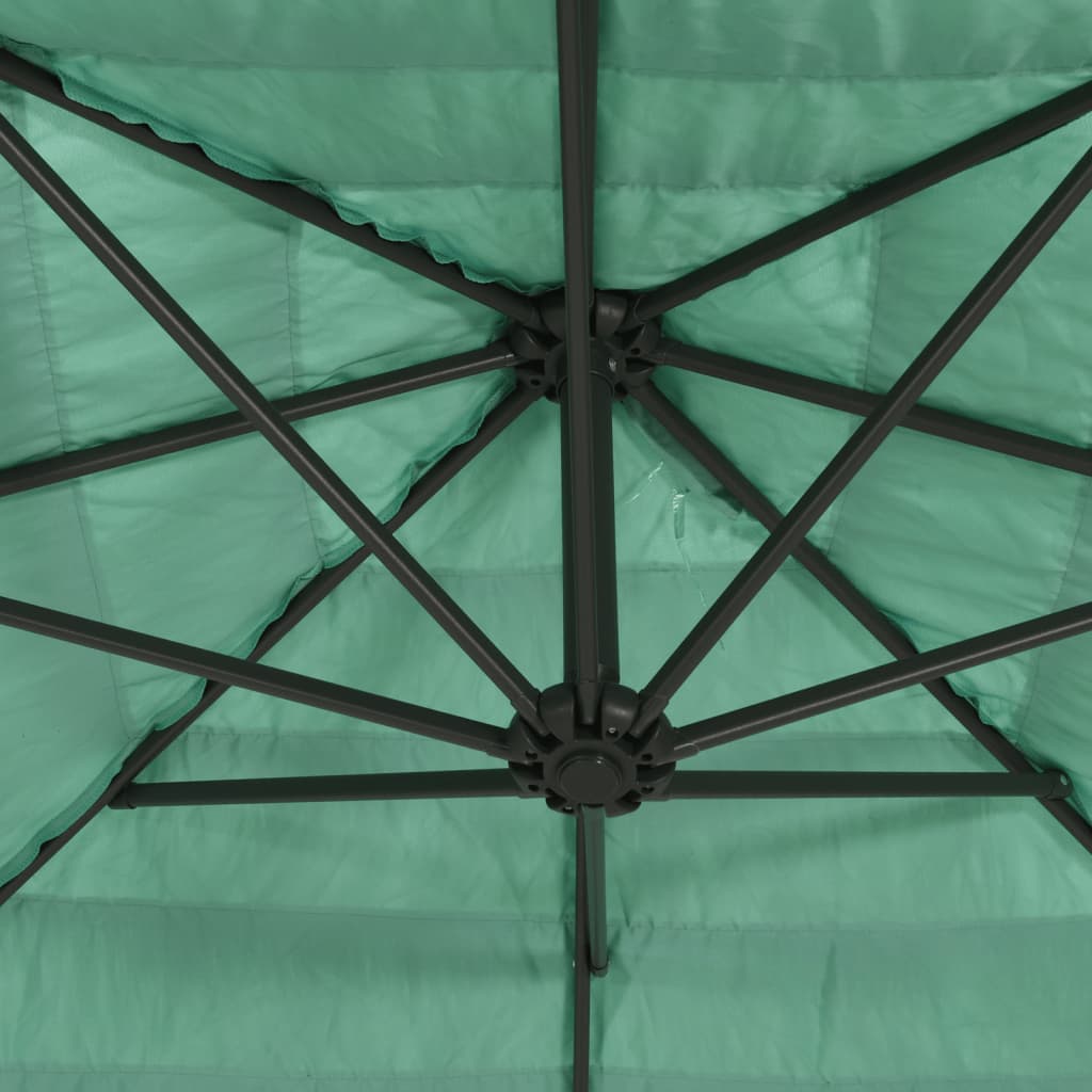 Vrtni suncobran s drvenim stupom zeleni 290x290x238 cm