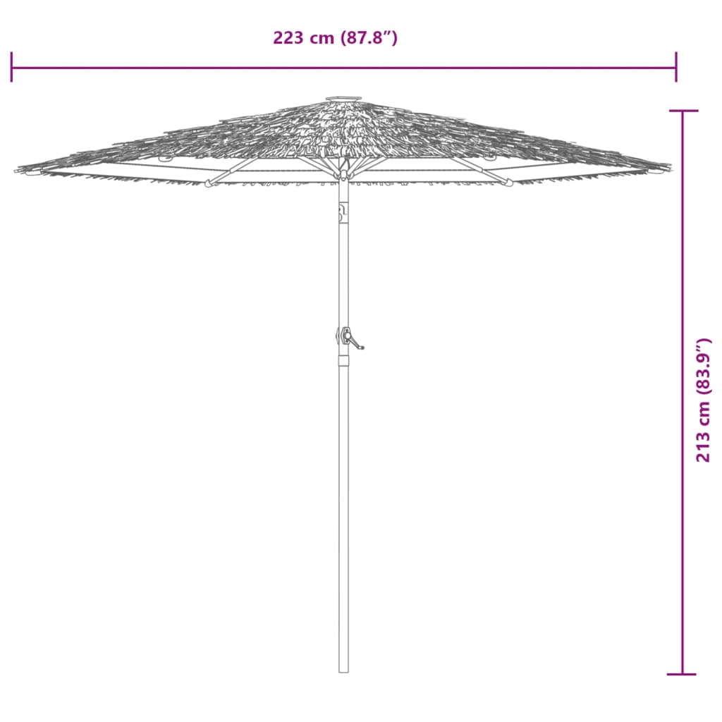 Vrtni suncobran s čeličnom šipkom bijeli 223x223x213 cm