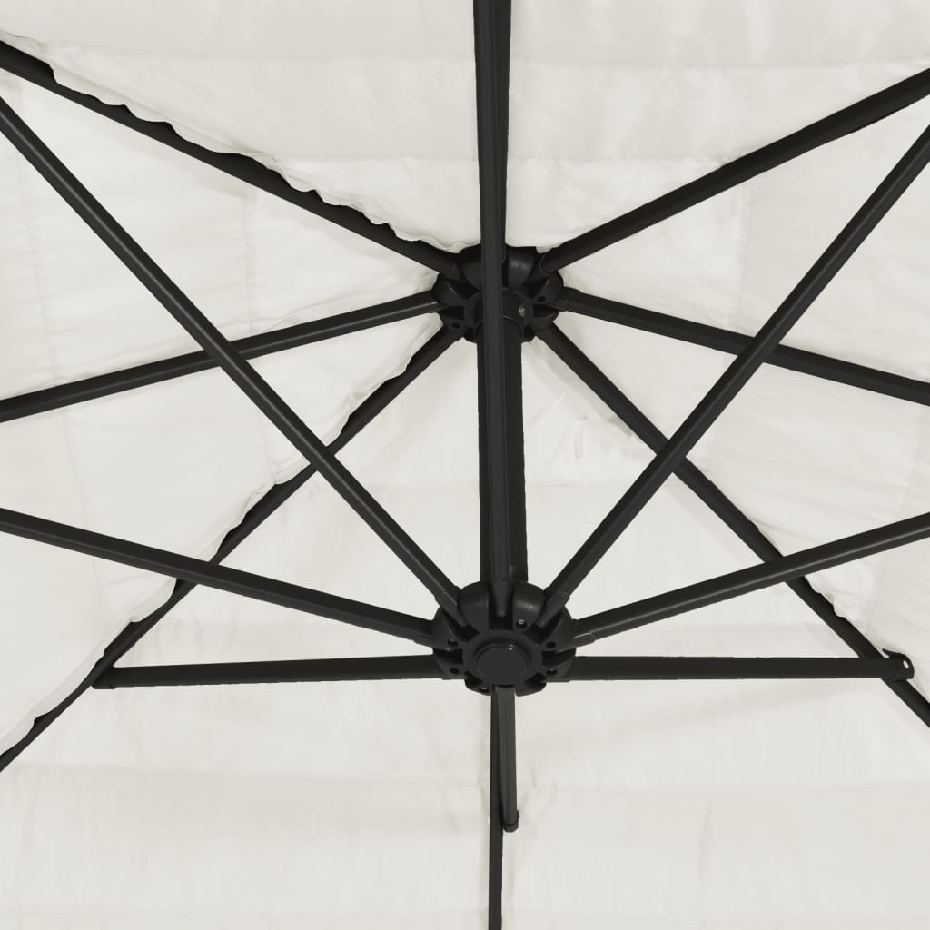 Vrtni suncobran s čeličnom šipkom bijeli 388x388x248 cm