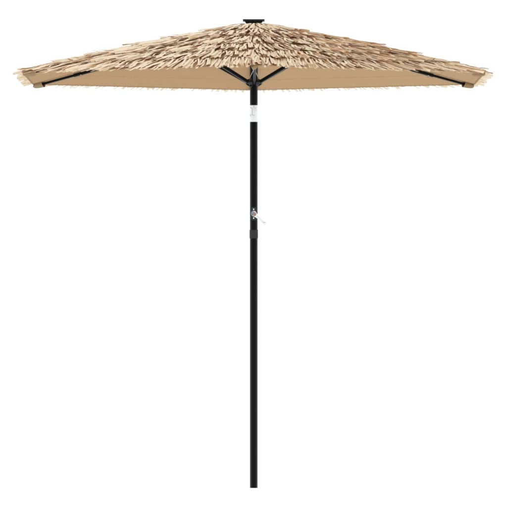 Vrtni suncobran LED s čeličnom šipkom smeđi 268x268x226 cm