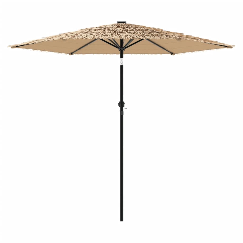 Vrtni suncobran LED s čeličnom šipkom smeđi 268x268x226 cm