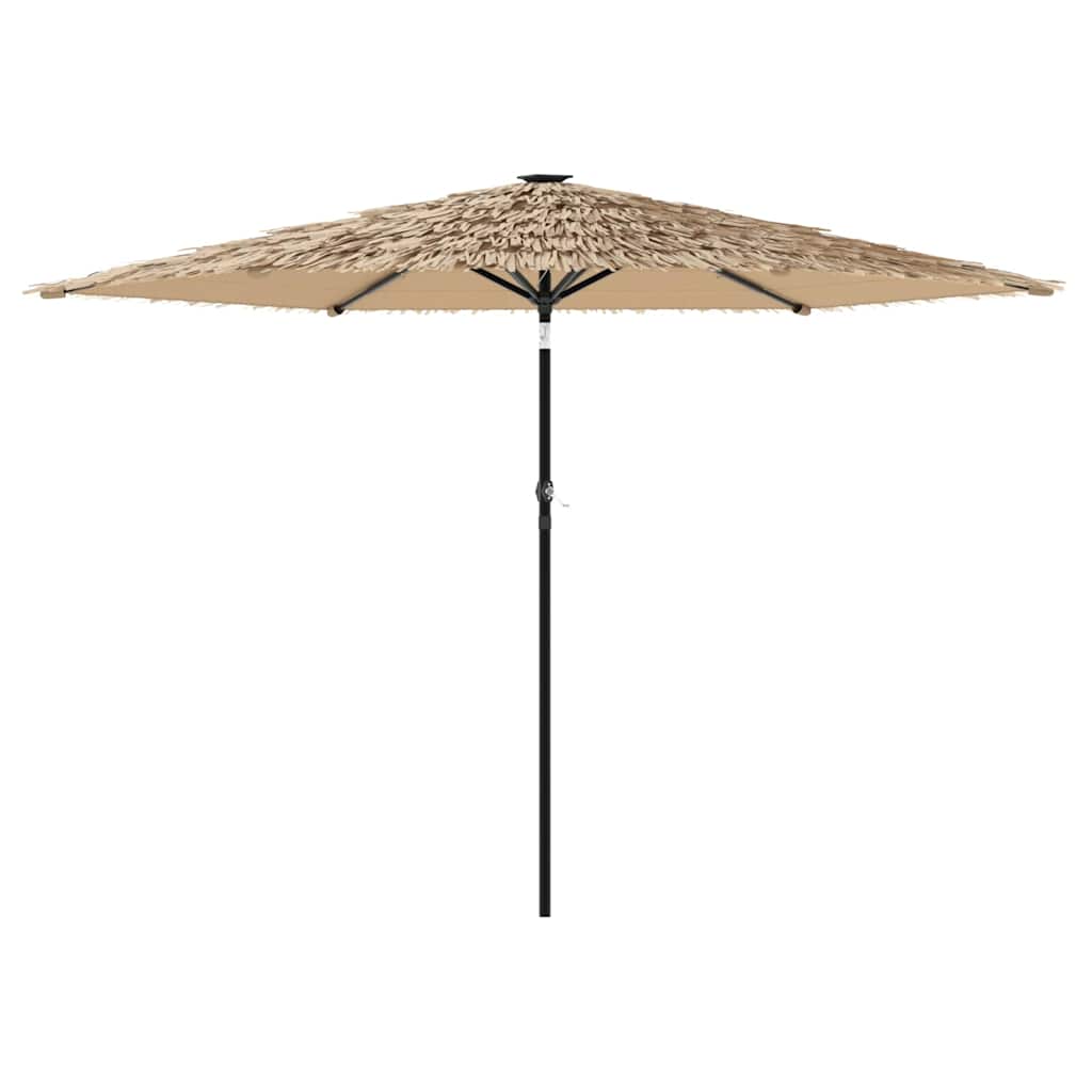 Vrtni suncobran LED s čeličnom šipkom smeđi 288x288x225 cm
