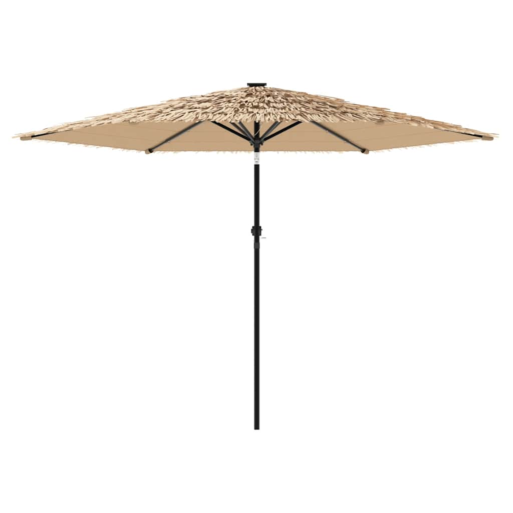Vrtni suncobran LED s čeličnom šipkom smeđi 288x288x225 cm