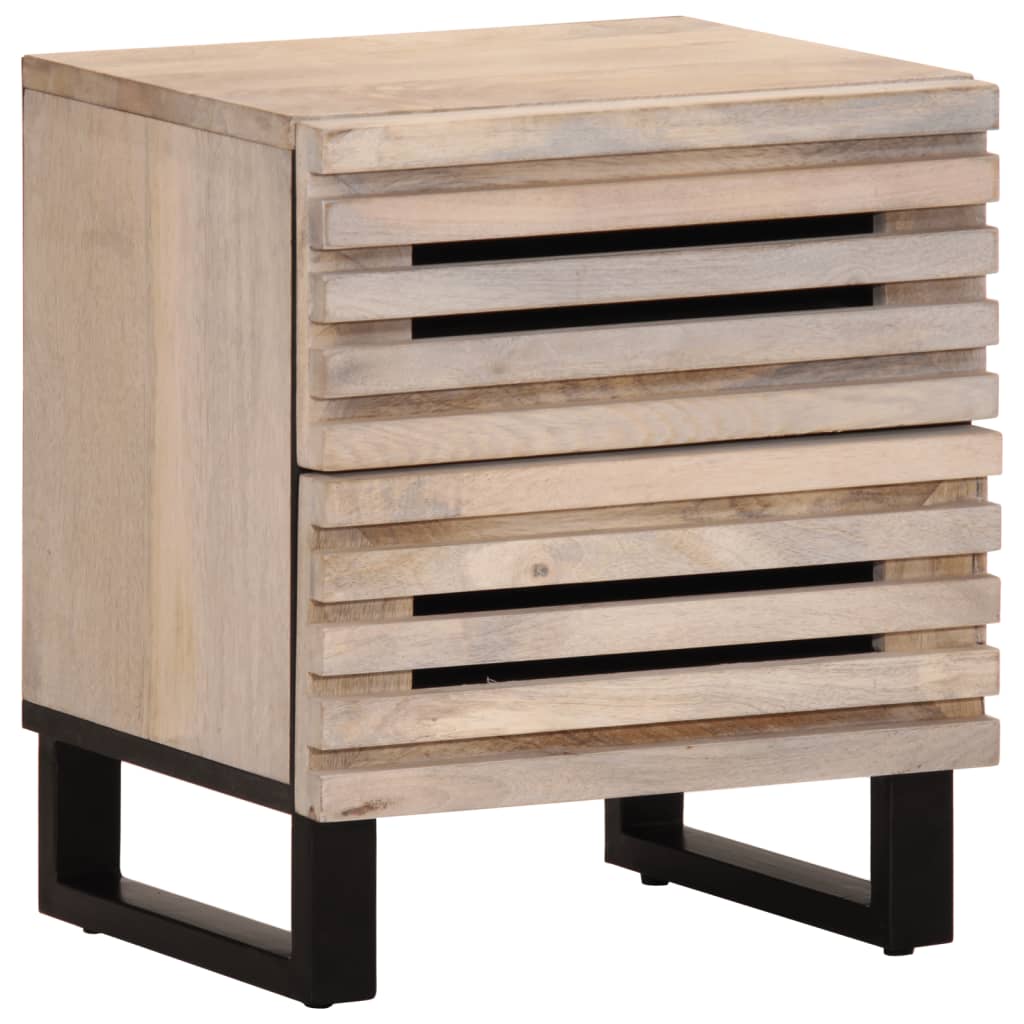 Noćni ormarići 2 kom 40x34x46 cm masivno izbijeljeno drvo manga