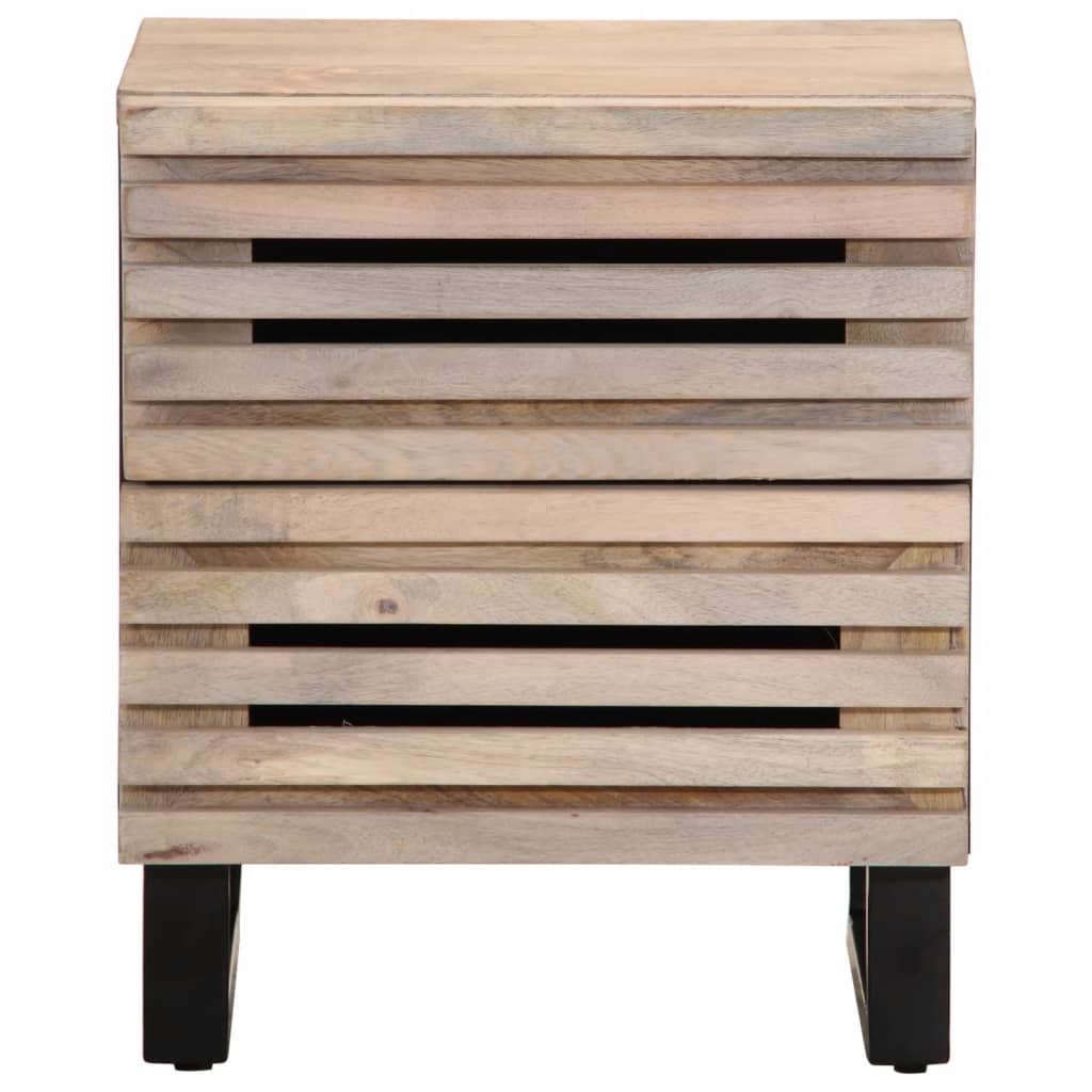 Noćni ormarići 2 kom 40x34x46 cm masivno izbijeljeno drvo manga