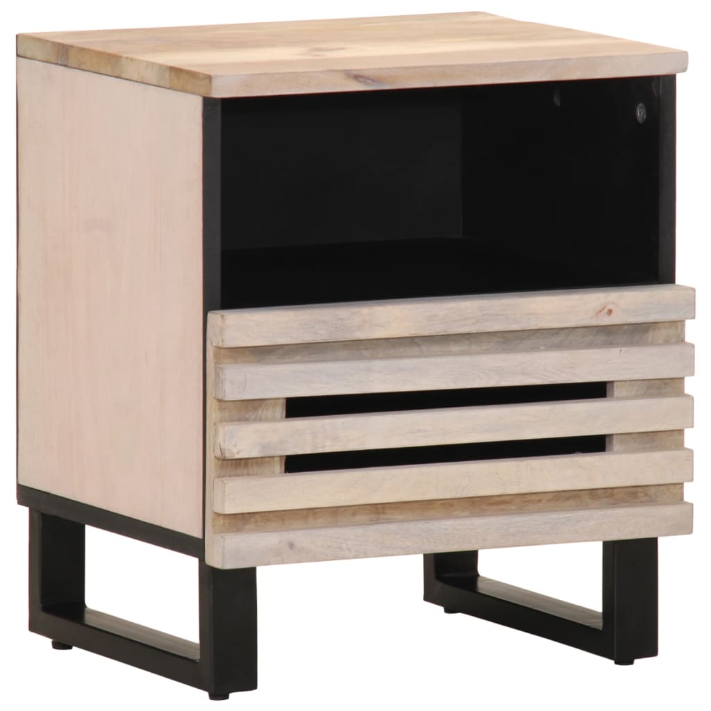 Noćni ormarići 2 kom 40x34x46 cm masivno izbijeljeno drvo manga