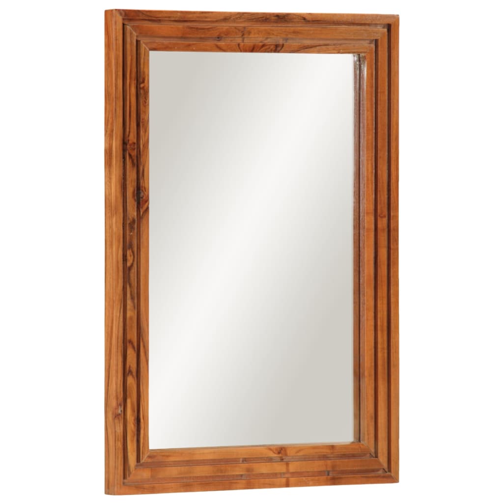 Kupaonsko ogledalo 50 x 70 cm masivno drvo bagrema i staklo