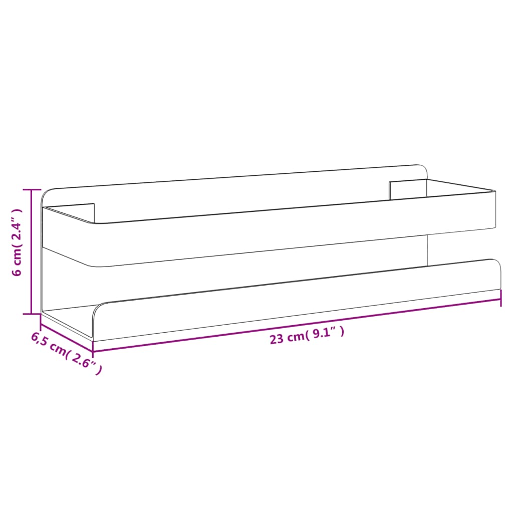 Polica za tuš 23x6,5x6 cm brušeni nehrđajući čelik 304