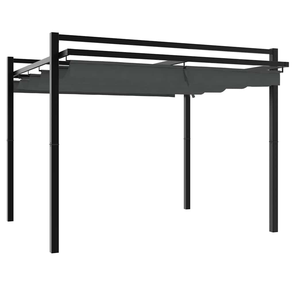 Vrtna sjenica s pomičnim krovom 3 x 3 m antracit aluminijska
