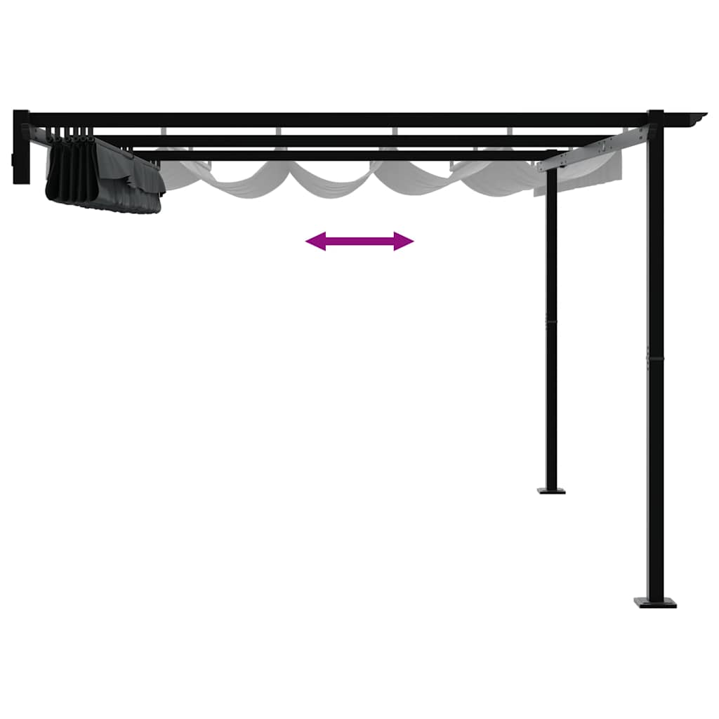 Gazebo Antracit 400 x 300 x 200 cm Poliester